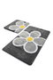 Mijölnir Juego de alfombrillas de baño Flower - Grey, 2 piezas